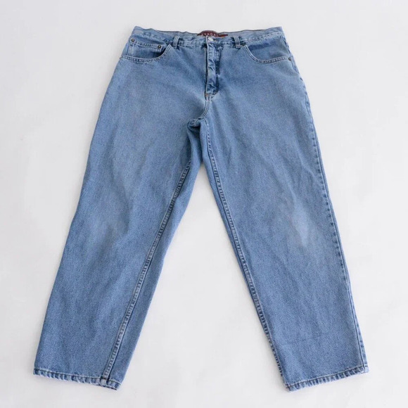 Vintage 90S Nevada Blue  Light Wash 100% Cotton Straight Leg Denim Jeans Size 38 - Picture 1 of 14